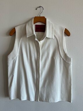 Heidi Merrick Rosie Top- ivory silk noir- S- NWOT